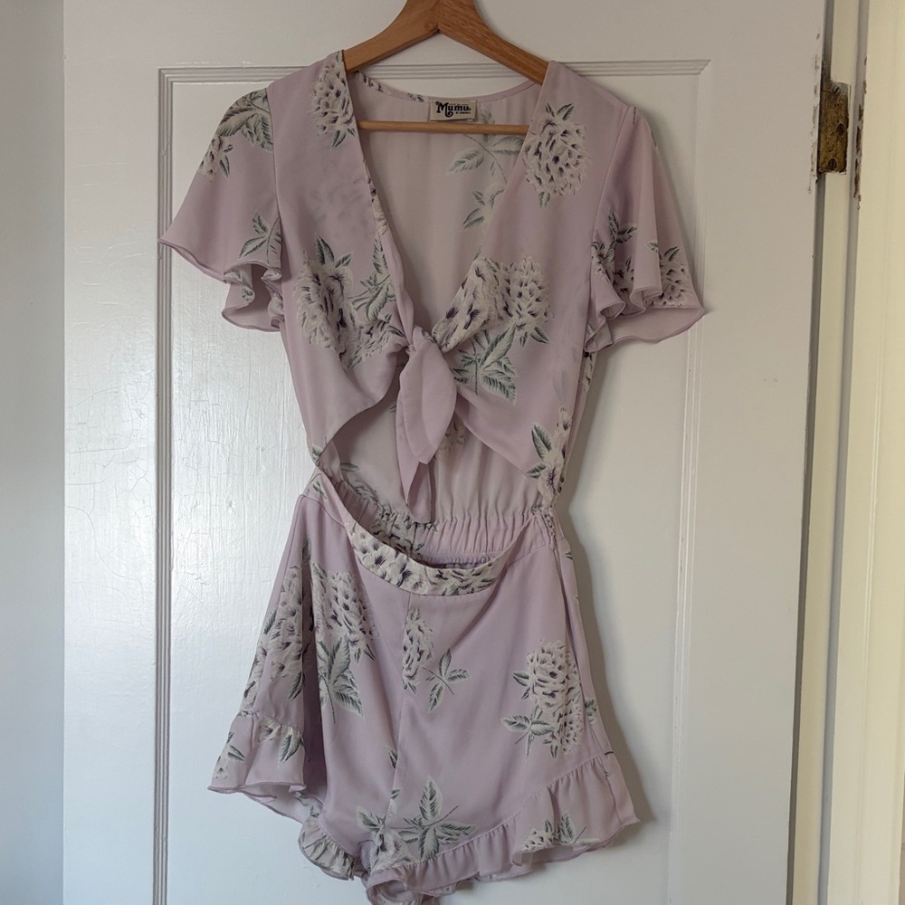 Floral Tie-Front Romper